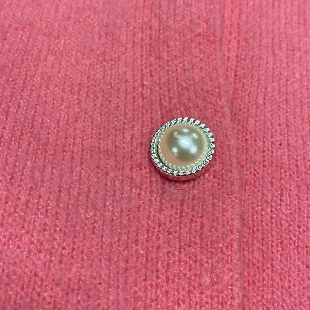 Pink Jeweled Button Cardigan Size Medium - Picture 5 of 5